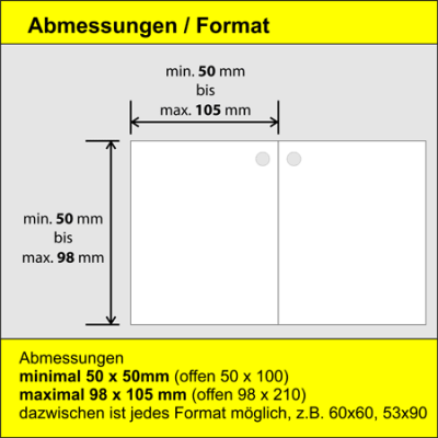 100 Stück Booklets (4-seitige Anhänger)