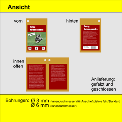 100 Stück Booklets (4-seitige Anhänger)