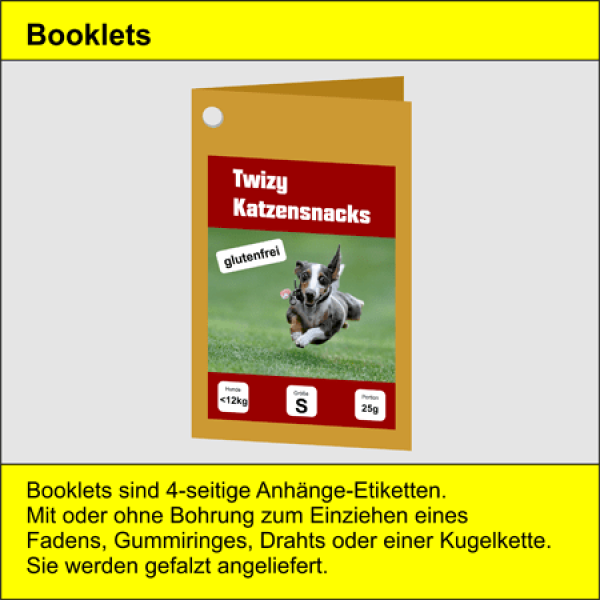 1.000 Stück Booklets (4-seitige Anhänger)